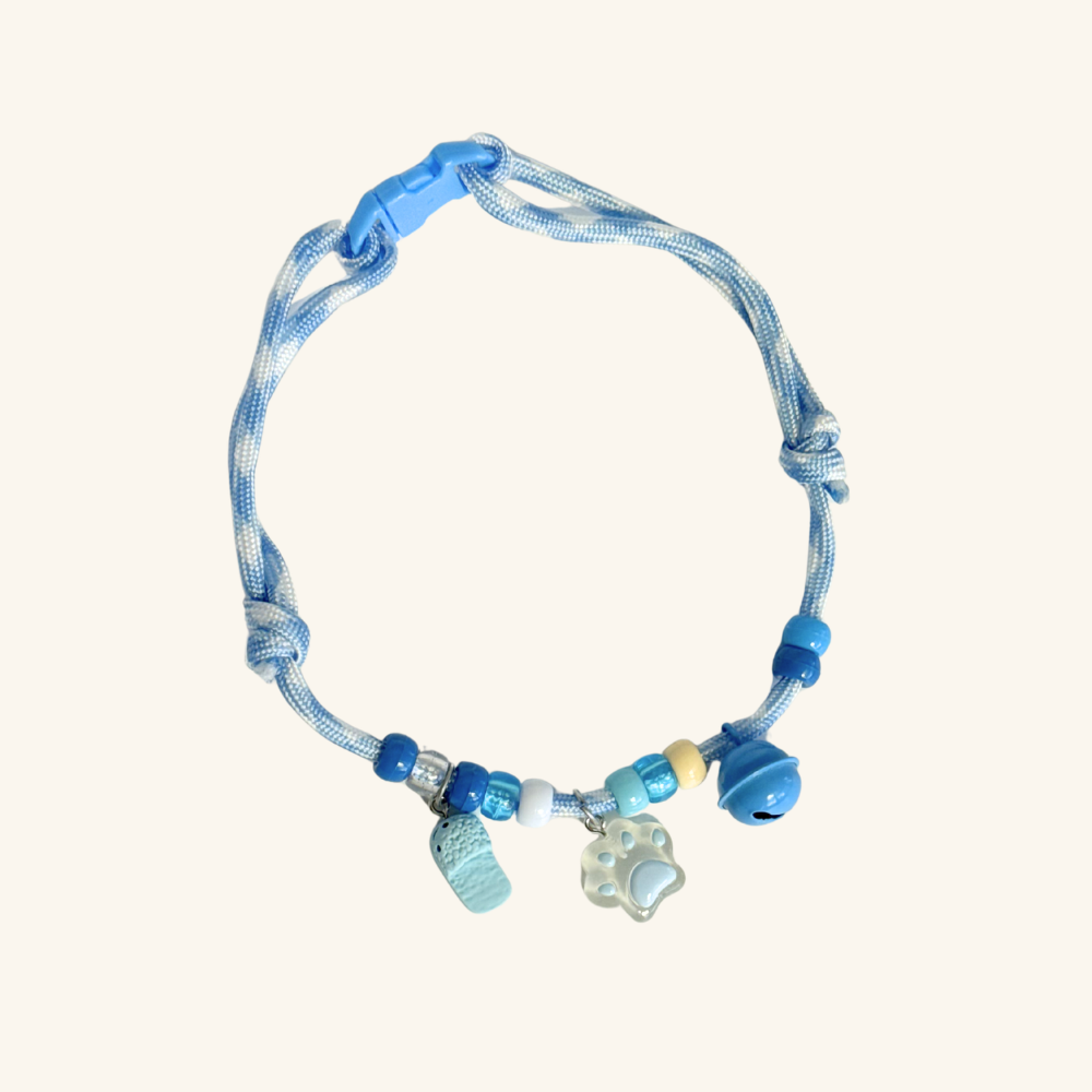 Beaded Pet Necklace in Blue