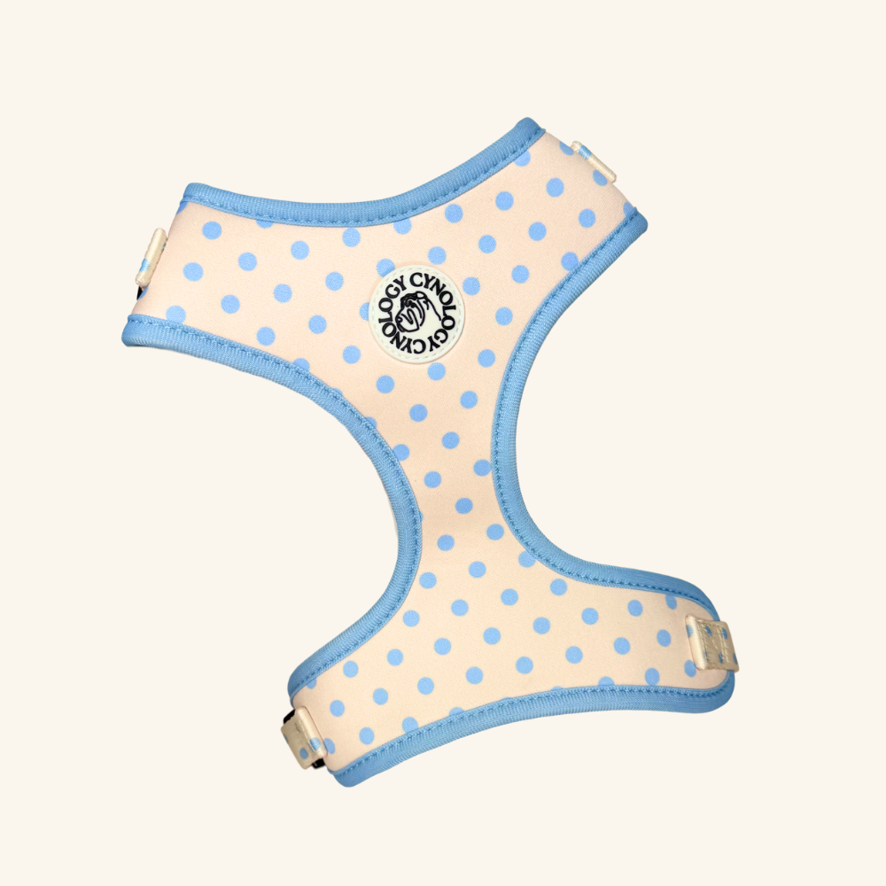 Adjustable Harness in Blueberry Polka Dot