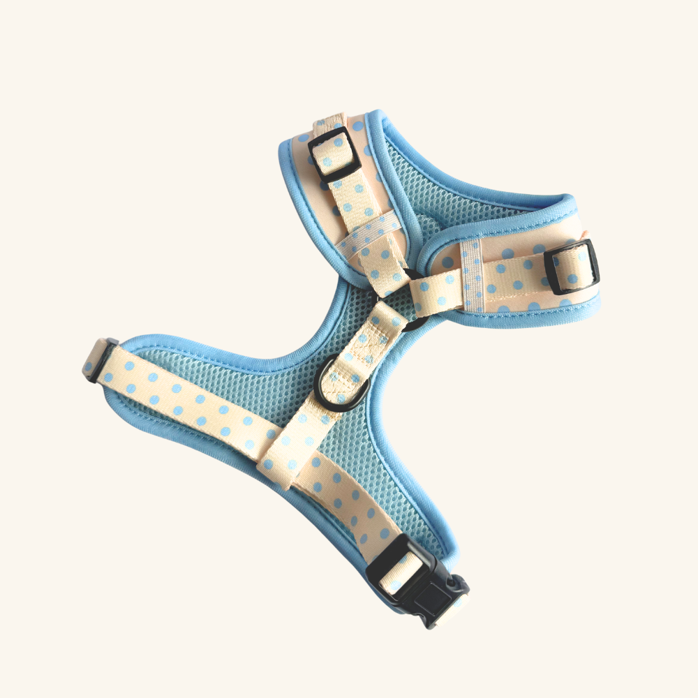 Adjustable Harness in Blueberry Polka Dot