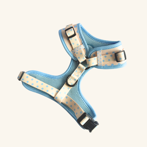 Adjustable Harness in Blueberry Polka Dot