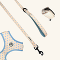 Blueberry Polka Dot Bundle - Harness, Lead & Poop Bag