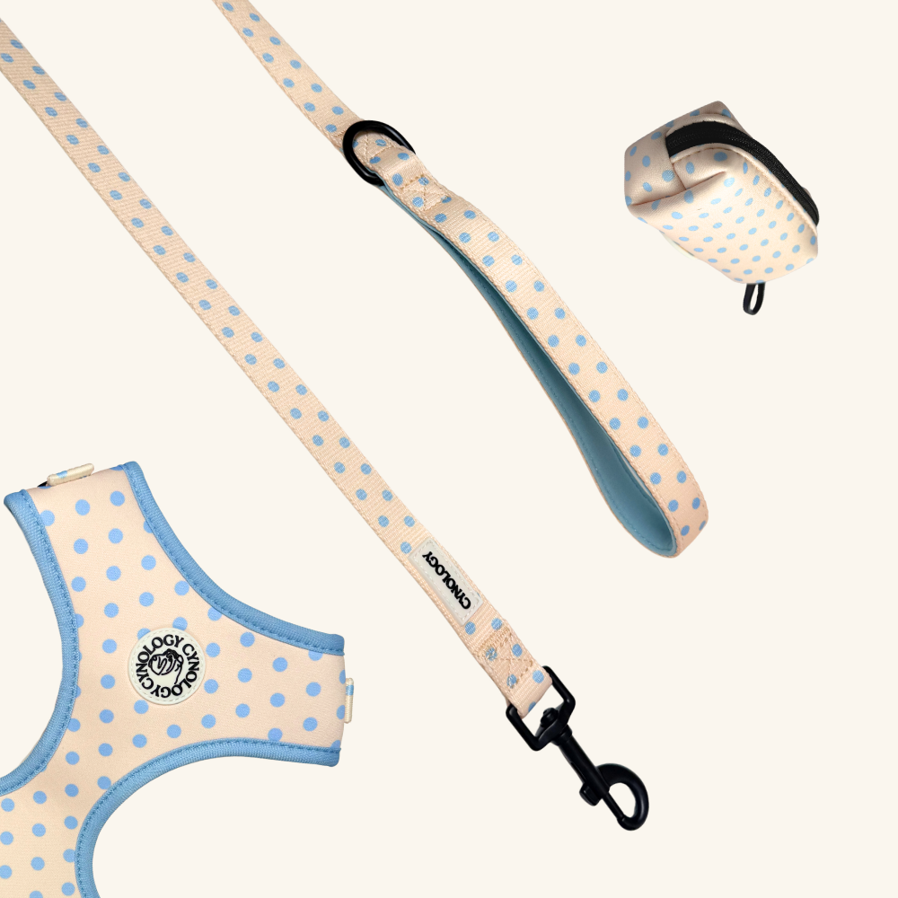 Adjustable Harness in Blueberry Polka Dot