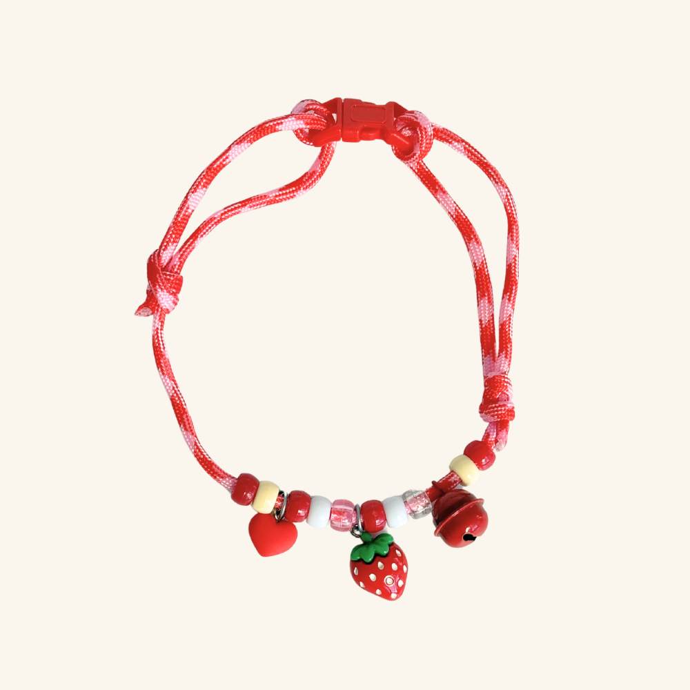Beaded Pet Necklace in Red