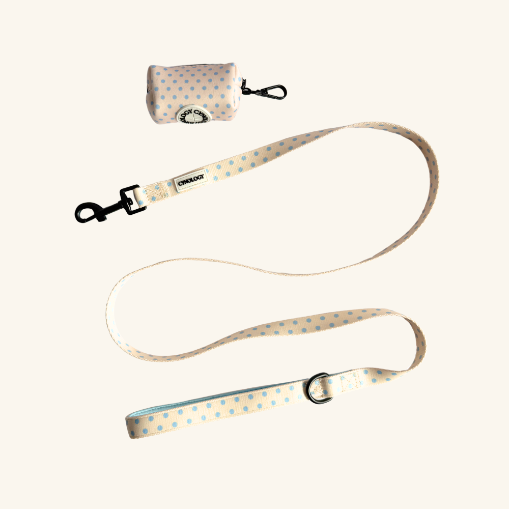 Poop Bag Holder in Blueberry Polka Dot
