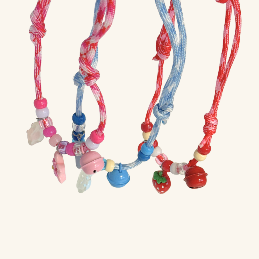 Beaded Pet Necklace in Red
