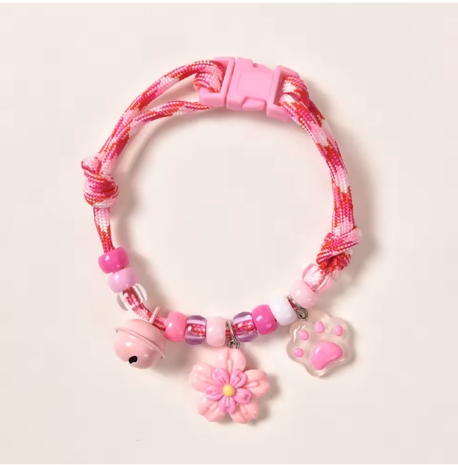 Beaded Pet Necklace in Pink